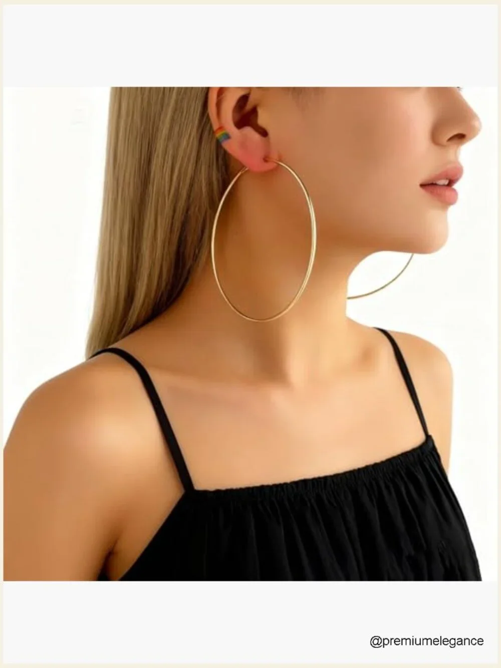 10cm Hypoallergenic Lightweight Hoop Earrings Women Men Geometric Circle